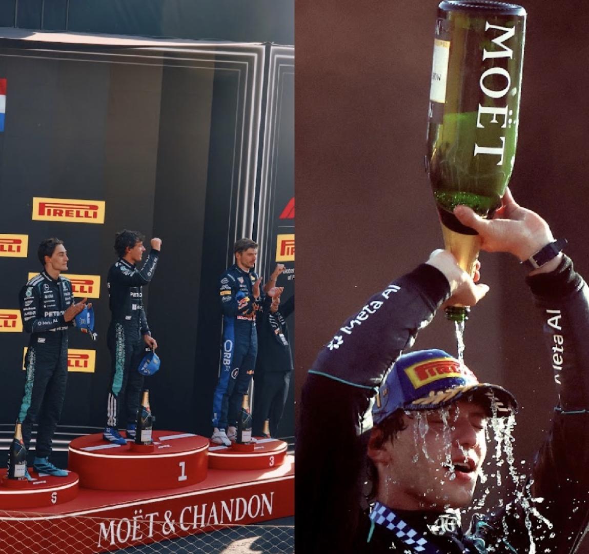 Kimi Antonelli celebra la grande vittoria a Monza